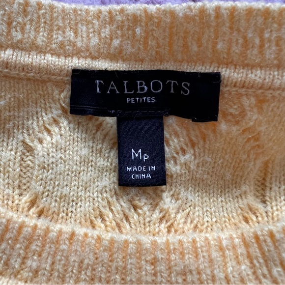 Talbots Cable Knit Lambs Wool Blend Sweater Women’s Size MP - Picture 2 of 11